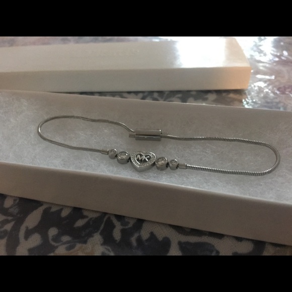 Michael Kors Jewelry - Michael Kors Silver Ton Heart Bracelet NEW IN BOX